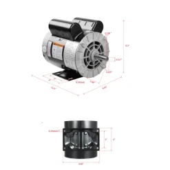 VEVOR 2HP SPL Air Compressor Electric Motor, 115/230V, 20/10 Amps, 56 Frame 3450RPM, 5/8