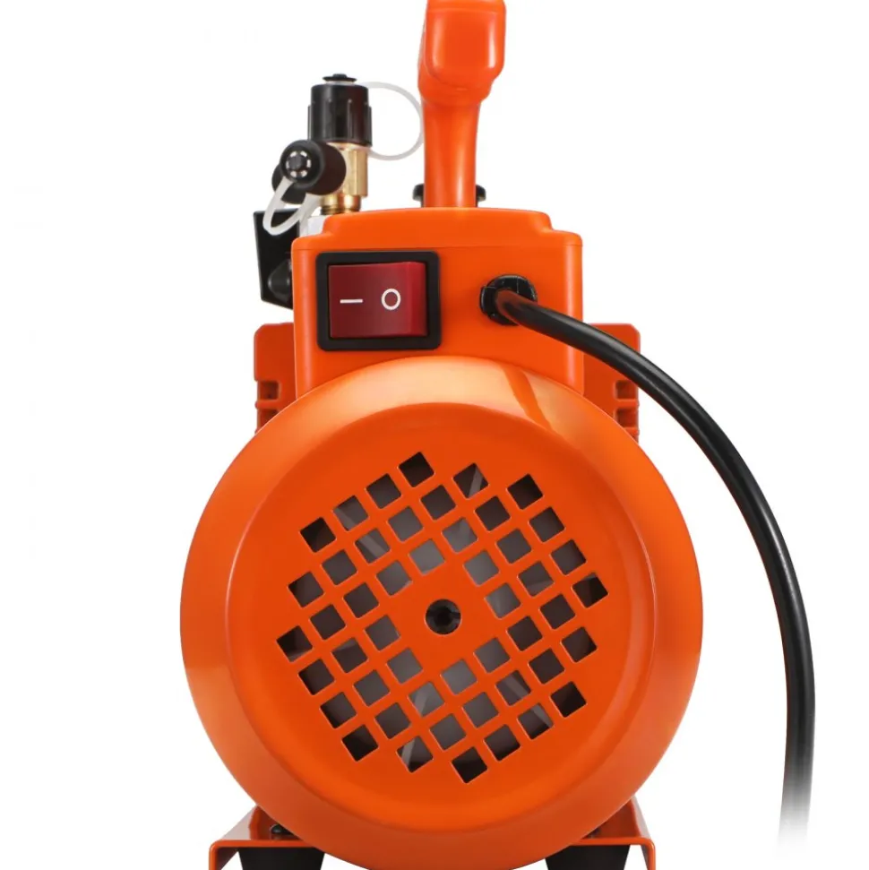 VEVOR 1/2 HP 2 Stage Rotary Vane Vacuum Pump, 5 CFM, 115V Air Conditioning Vacuum Pump, 1/4" SAE Male 3/8" SAE Male 1/2" ACME Male Inlet, for HVAC Repair, Refrigeration Maintenance, Resin Degassing