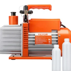 VEVOR 1/2 HP 2 Stage Rotary Vane Vacuum Pump, 5 CFM, 115V Air Conditioning Vacuum Pump, 1/4
