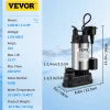VEVOR 1.5 HP Submersible Cast Iron and Steel Sump Pump, 6000 GPH Submersible Water Pump with Integrated Vertical Float Switch, for Basement Water Basin and Flooding Area Tested to UL Standards