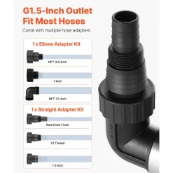 VEVOR 0.68 HP Submersible Sump Pump, 4000 GPH, Stainless Steel Submersible Sewage Dirty Clean Water Pump with Automatic Float Switch, Long Cord, 30 ft Max Lift, for Pools, Garden, Flooded Basement