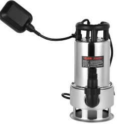 VEVOR 1 HP Submersible Sump Pump, 5500 GPH, Stainless Steel Submersible Sewage Dirty Clean Water Pump with Automatic Float Switch, Long Cord, 30 ft Max Lift, for Pools, Garden, Pond, Flooded Areas