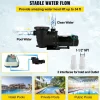 VEVOR 1HP Swimming Pool Pump, Dual Voltage 110V/220V, Circulates 5544GPH for Efficient Water Movement Above Pools, Includes Strainer Basket & Two 1-1/2'' NPT Connectors