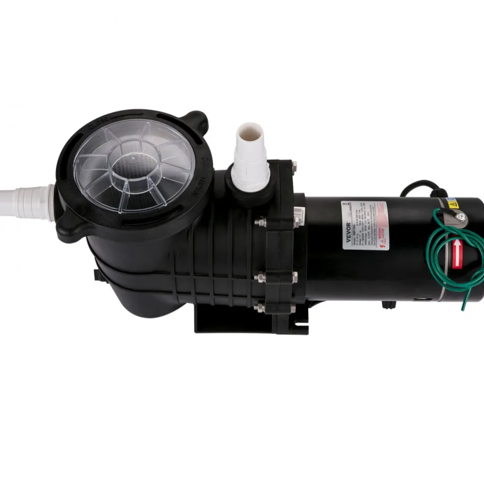VEVOR 1HP Swimming Pool Pump, Dual Voltage 110V/220V, Circulates 5544GPH for Efficient Water Movement Above Pools, Includes Strainer Basket & Two 1-1/2'' NPT Connectors