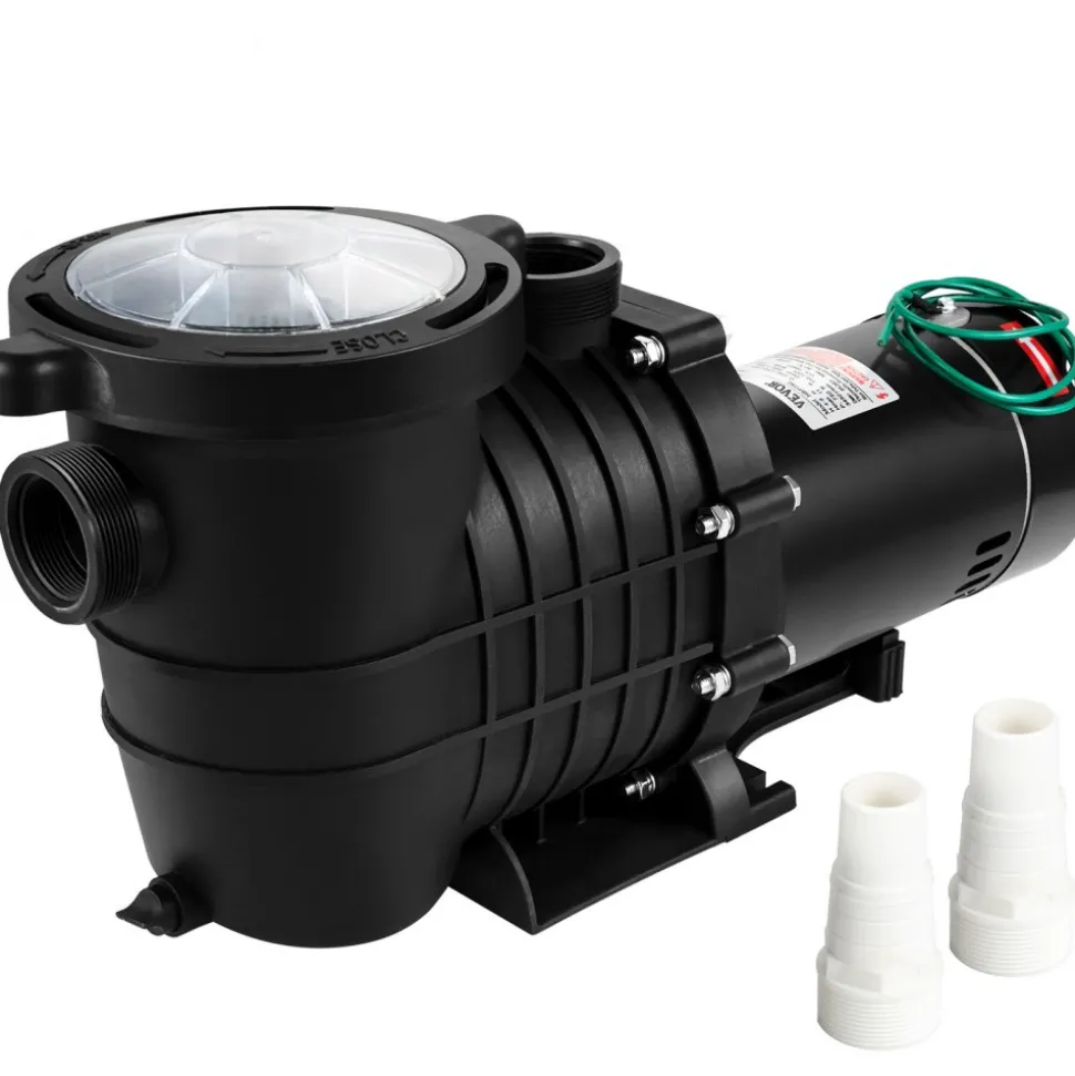 VEVOR 1HP Swimming Pool Pump, Dual Voltage 110V/220V, Circulates 5544GPH for Efficient Water Movement Above Pools, Includes Strainer Basket & Two 1-1/2'' NPT Connectors