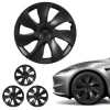 VEVOR Hubcaps Wheel Covers for 2021-2024 Tesla Model Y, 19 Inch Set of 4 Wheel Rim Cover Hubcaps OEM Style Replacement, R19 Size Snap On Car Hub Caps, Premium 7-Spoke ABS Tire Rim Caps, Matte Black