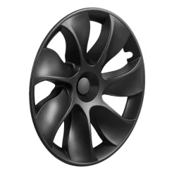 VEVOR Hubcaps Wheel Covers for 2021-2024 Tesla Model Y, 19 Inch Set of 4 Wheel Rim Cover Hubcaps OEM Style Replacement, R19 Size Snap On Car Hub Caps, Premium 7-Spoke ABS Tire Rim Caps, Matte Black