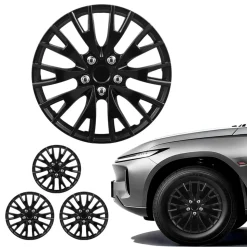 VEVOR Hubcaps Wheel Covers, 16 Inch Set of 4 Wheel Rim Cover Hubcaps OEM Replacement, R16 Size Snap On Car Hub Caps, Universal 20-Spoke ABS Tire Rim Caps for Hyundai Chevrolet Ford Honda, Gloss Black