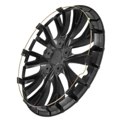 VEVOR Hubcaps Wheel Covers, 16 Inch Set of 4 Wheel Rim Cover Hubcaps OEM Replacement, R16 Size Snap On Car Hub Caps, Universal 20-Spoke ABS Tire Rim Caps for Hyundai Chevrolet Ford Honda, Gloss Black