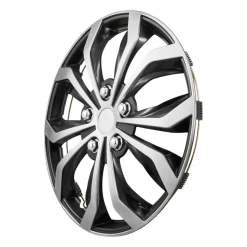 VEVOR Hubcaps Wheel Covers, 15 Inch Set of 4 Wheel Rim Cover Hubcaps OEM Replacement, R15 Size Snap On Car Hub Caps, Universal 10-Spoke ABS Tire Rim Caps for Hyundai Chevrolet Ford Honda, Silver/Black