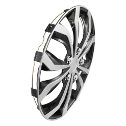 VEVOR Hubcaps Wheel Covers, 15 Inch Set of 4 Wheel Rim Cover Hubcaps OEM Replacement, R15 Size Snap On Car Hub Caps, Universal 10-Spoke ABS Tire Rim Caps for Hyundai Chevrolet Ford Honda, Silver/Black