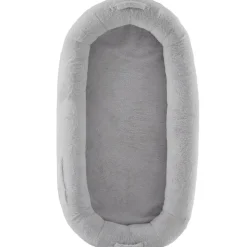 VEVOR Human Dog Bed, 67.7"x35"x9.8" Human Dog Bed for Adult, Human Size Dog Bed with Washable Faux Rabbit Fur Cover, Egg Orthopedic Foam, Storage Pocket, Large Dog Bean Bed, Light Grey