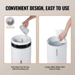 VEVOR Humidifier for Home Large Room, Commercial Humidifier for Whole House 1291.7 sq ft, 16L Water Tank & Night Light & 12h Timer & Auto Shut-Off , Greenhouse, Commercial Branch Tube w/ 360° Nozzle
