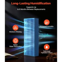 VEVOR Humidifier Replacement Filter, Single Pack Humidifying Pad for CM-50D/CM-80D Cigar Humidor Water Tanks, 3D Multi-Layer Honeycomb Mesh, Cigar Flavor Preservation, Cut-to-Fit for Your Humidor