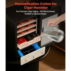 VEVOR Humidifier Replacement Filter, 2 Packs Humidifying Pad Compatible with JC-60/JC-70 Cigar Humidor Water Tank, 3D Multi-Layer Honeycomb Mesh, Cigar Flavor Preservation, Cut-to-Fit for Your Humidor