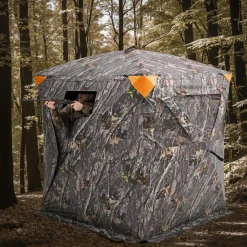 VEVOR Hunting Blind, 270° Ground Blind, 2-3 Person Pop Up Deer Blind for Hunting with Carrying Bag, Portable Resilient Hunting Tent, 3 Horizontal Windows for Turkey and Deer Hunting