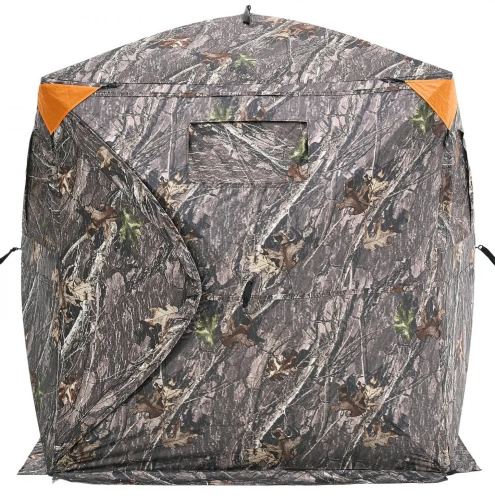 VEVOR Hunting Blind, 270° Ground Blind, 2-3 Person Pop Up Deer Blind for Hunting with Carrying Bag, Portable Resilient Hunting Tent, 3 Horizontal Windows for Turkey and Deer Hunting