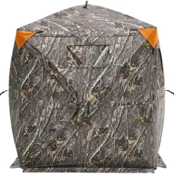 VEVOR Hunting Blind, 270° Ground Blind, 1-2 Person Pop Up Deer Blind for Hunting with Carrying Bag, Portable Resilient Hunting Tent, 3 Horizontal Windows for Turkey and Deer Hunting