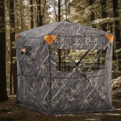 VEVOR Hunting Blind, 6-7 Person, 288 Degree 5 Side See-Through Ground Blinds with Carrying Bag, Portable Camouflage Tent, Durable Concealed Shelter with Silent Zipper Door and Window, for Turkey Deer