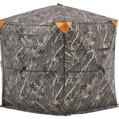 VEVOR Hunting Blind, 6-7 Person, 288 Degree 5 Side See-Through Ground Blinds with Carrying Bag, Portable Camouflage Tent, Durable Concealed Shelter with Silent Zipper Door and Window, for Turkey Deer