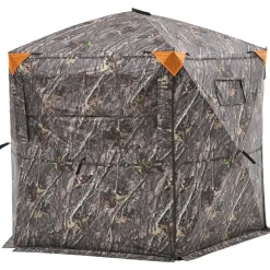 VEVOR Hunting Blind, 6-7 Person Ground Blinds with Carrying Bag, Portable Camouflage Tent, Reinforced Durable Concealed Shelter with Silent Zipper Door and Window, for Turkey and Deer