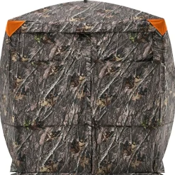 VEVOR Hunting Blind, 4-5 Person See Through Ground Blinds with Carrying Bag, 270 Degree Portable Camouflage Tent, Durable Concealed Shelter with Silent Magnetic Door and Window, for Turkey and Deer