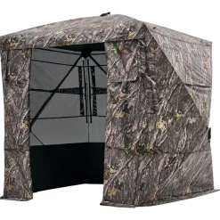 VEVOR Hunting Blind, 4-5 Person See Through Ground Blinds with Carrying Bag, 270 Degree Portable Camouflage Tent, Durable Concealed Shelter with Silent Magnetic Door and Window, for Turkey and Deer