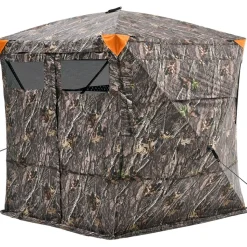 VEVOR Hunting Blind, 4-5 Person See Through Ground Blinds with Carrying Bag, 270 Degree Portable Camouflage Tent, Durable Concealed Shelter with Silent Magnetic Door and Window, for Turkey and Deer