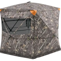 VEVOR Hunting Blind, 4-5 Person See Through Ground Blinds with Carrying Bag, 360 Degree Portable Camouflage Tent, Durable Concealed Shelter with Silent Zipper Door and Window, for Turkey and Deer