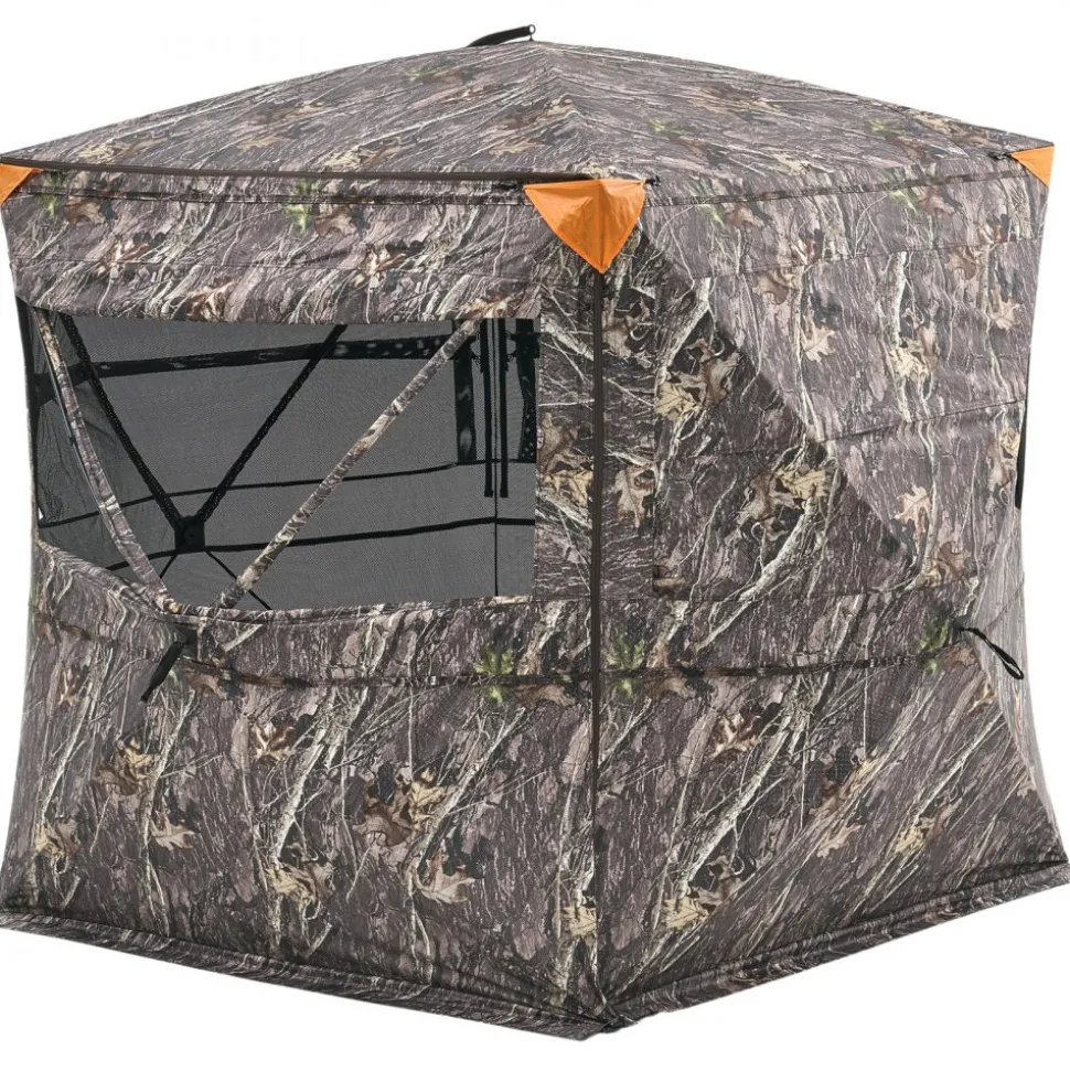 VEVOR Hunting Blind, 4-5 Person See Through Ground Blinds with Carrying Bag, 360 Degree Portable Camouflage Tent, Durable Concealed Shelter with Silent Zipper Door and Window, for Turkey and Deer
