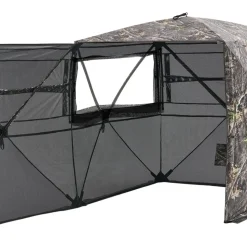 VEVOR Hunting Blind, 4-5 Person See Through Ground Blinds with Carrying Bag, 360 Degree Portable Camouflage Tent, Durable Concealed Shelter with Silent Zipper Door and Window, for Turkey and Deer