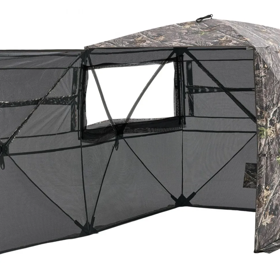 VEVOR Hunting Blind, 4-5 Person See Through Ground Blinds with Carrying Bag, 360 Degree Portable Camouflage Tent, Durable Concealed Shelter with Silent Zipper Door and Window, for Turkey and Deer