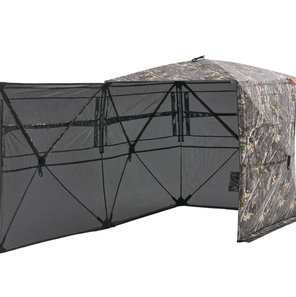 VEVOR Hunting Blind, 2-3 Person See Through Ground Blinds with Carrying Bag, 360 Degree Portable Camouflage Tent, Durable Concealed Shelter with Silent Side Door and Window, for Turkey and Deer