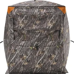 VEVOR Hunting Blind, 2-3 Person Thermal Ground Blinds with Tri-Leg Chair and Carrying Bag, Portable Camouflage Tent, Durable Concealed Shelter with Silent Zipper Door and Window, for Turkey Deer