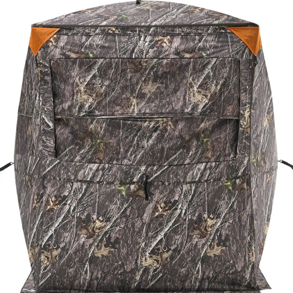VEVOR Hunting Blind, 2-3 Person Thermal Ground Blinds with Tri-Leg Chair and Carrying Bag, Portable Camouflage Tent, Durable Concealed Shelter with Silent Zipper Door and Window, for Turkey Deer