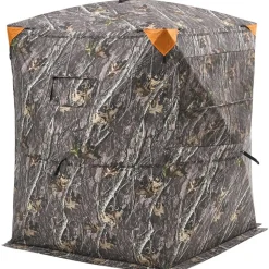 VEVOR Hunting Blind, 2-3 Person Thermal Ground Blinds with Tri-Leg Chair and Carrying Bag, Portable Camouflage Tent, Durable Concealed Shelter with Silent Zipper Door and Window, for Turkey Deer