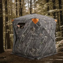 VEVOR Hunting Blind, 270° See Through Ground Blind, 1-2 Person Pop Up Deer Blind for Hunting with Carrying Bag, Portable Resilient Hunting Tent, One-Way See-Through Mesh for Turkey and Deer Hunting