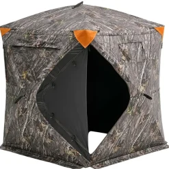 VEVOR Hunting Blind, 270° See Through Ground Blind, 1-2 Person Pop Up Deer Blind for Hunting with Carrying Bag, Portable Resilient Hunting Tent, One-Way See-Through Mesh for Turkey and Deer Hunting