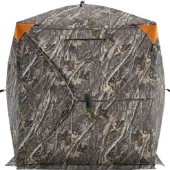 VEVOR Hunting Blind, 270° See Through Ground Blind, 1-2 Person Pop Up Deer Blind for Hunting with Carrying Bag, Portable Resilient Hunting Tent, One-Way See-Through Mesh for Turkey and Deer Hunting