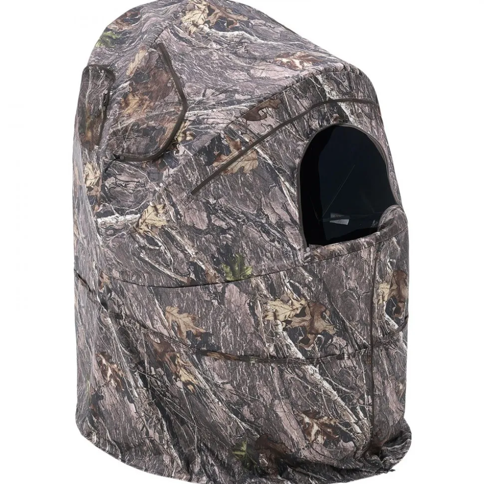 VEVOR Hunting Blind, Single Person Ground Blinds with Carrying Bag, Portable Camouflage Tent, Reinforced Durable Concealed Shelter with Silent Zipper Door and Window, for Turkey and Deer