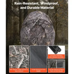 VEVOR Hunting Blind, Single Person Ground Blinds with Carrying Bag, Portable Camouflage Tent, Reinforced Durable Concealed Shelter with Silent Zipper Door and Window, for Turkey and Deer
