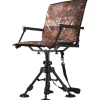 VEVOR Hunting Chair, 360° Silent Swivel, Foldable Portable Blind Chair, Heavy-Duty Steel Frame Ground Stool Seat, with Armrests, Cover, Anti-Sink Feet, Height Adjustable, 350 Lbs Capacity for Camping