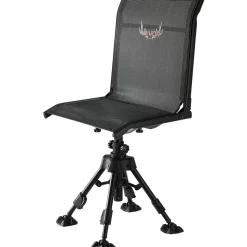 VEVOR Hunting Chair, 360° Silent Swivel, Foldable Portable Blind Chair, Heavy-Duty Steel Frame Ground Stool Seat with Anti-Sink Swivel Feet, Height Adjustable, 350 Lbs Capacity for Fishing Camping