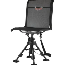 VEVOR Hunting Chair, 360° Silent Swivel, Foldable Portable Blind Chair, Heavy-Duty Steel Frame Ground Stool Seat with Anti-Sink Swivel Feet, Height Adjustable, 350 Lbs Capacity for Fishing Camping