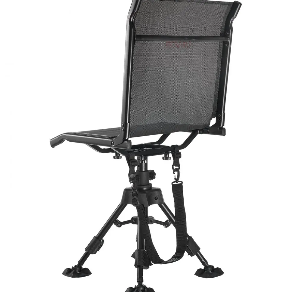 VEVOR Hunting Chair, 360° Silent Swivel, Foldable Portable Blind Chair, Heavy-Duty Steel Frame Ground Stool Seat with Anti-Sink Swivel Feet, Height Adjustable, 350 Lbs Capacity for Fishing Camping