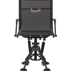 VEVOR Hunting Chair, 360° Silent Swivel, Foldable Portable Blind Chair, Heavy-Duty Steel Frame Ground Stool Seat,with Armrests, Anti-Sink Feet, Height Adjustable, 350 Lbs Capacity for Fishing Camping