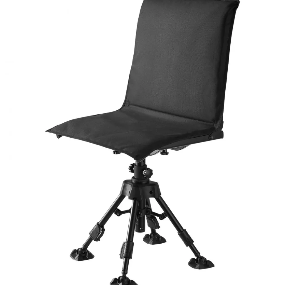 VEVOR Hunting Chair, 360° Silent Swivel, Foldable Portable Blind Chair, Heavy-Duty Steel Frame Ground Stool Seat,with Seat Cover, Anti-Sink Feet, Height Adjustable, 350 Lbs Capacity, for Fishing