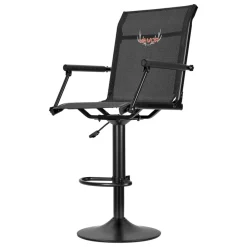 VEVOR Hunting Chair, 360° Silent Swivel, Lightweight Blind Chair, Heavy-Duty Steel Frame Ground Stool Seat, with Padded Armrests, Height Adjustable, 300 Lbs Capacity, for Outdoor Fishing, Camping