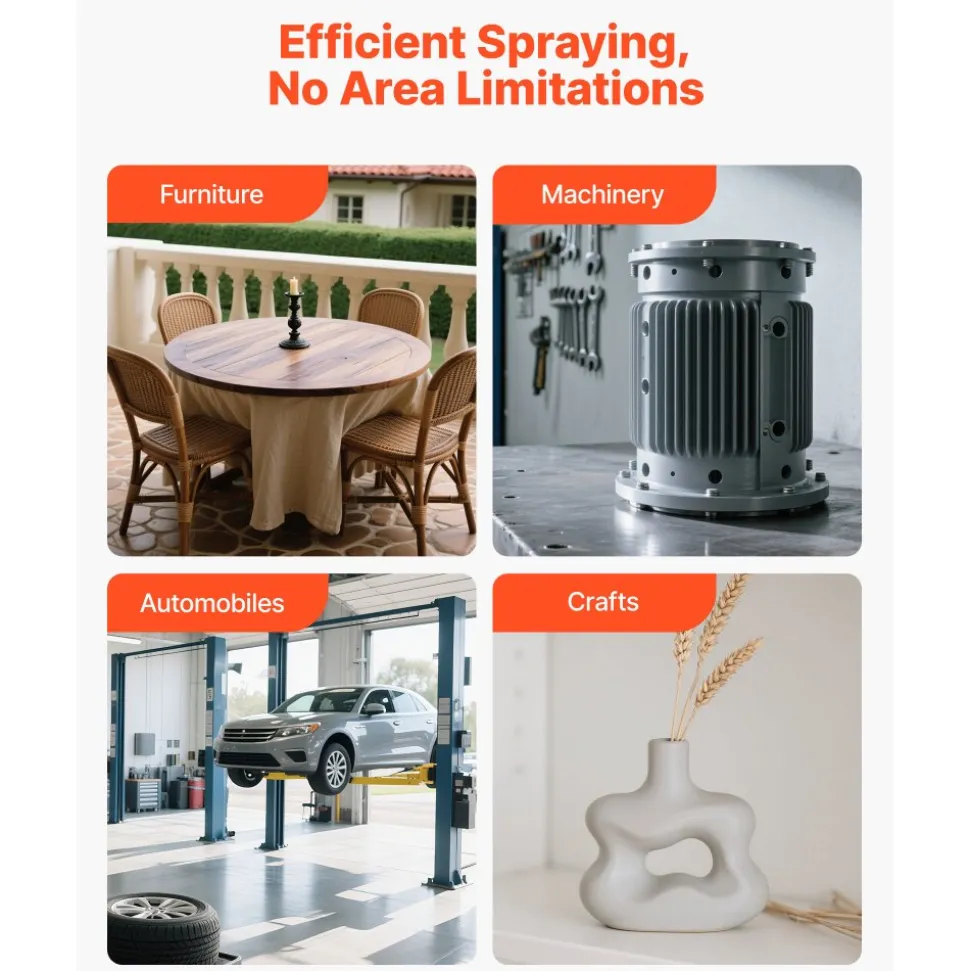 VEVOR HVLP Air Spray Gun, Gravity Feed Paint Sprayer Gun with 3 Nozzles (1.3/1.4/1.7mm), 600ml Capacity Auto Paint Sprayer with Air Regulator for Automotive Primers, Clear Coats & Topcoats