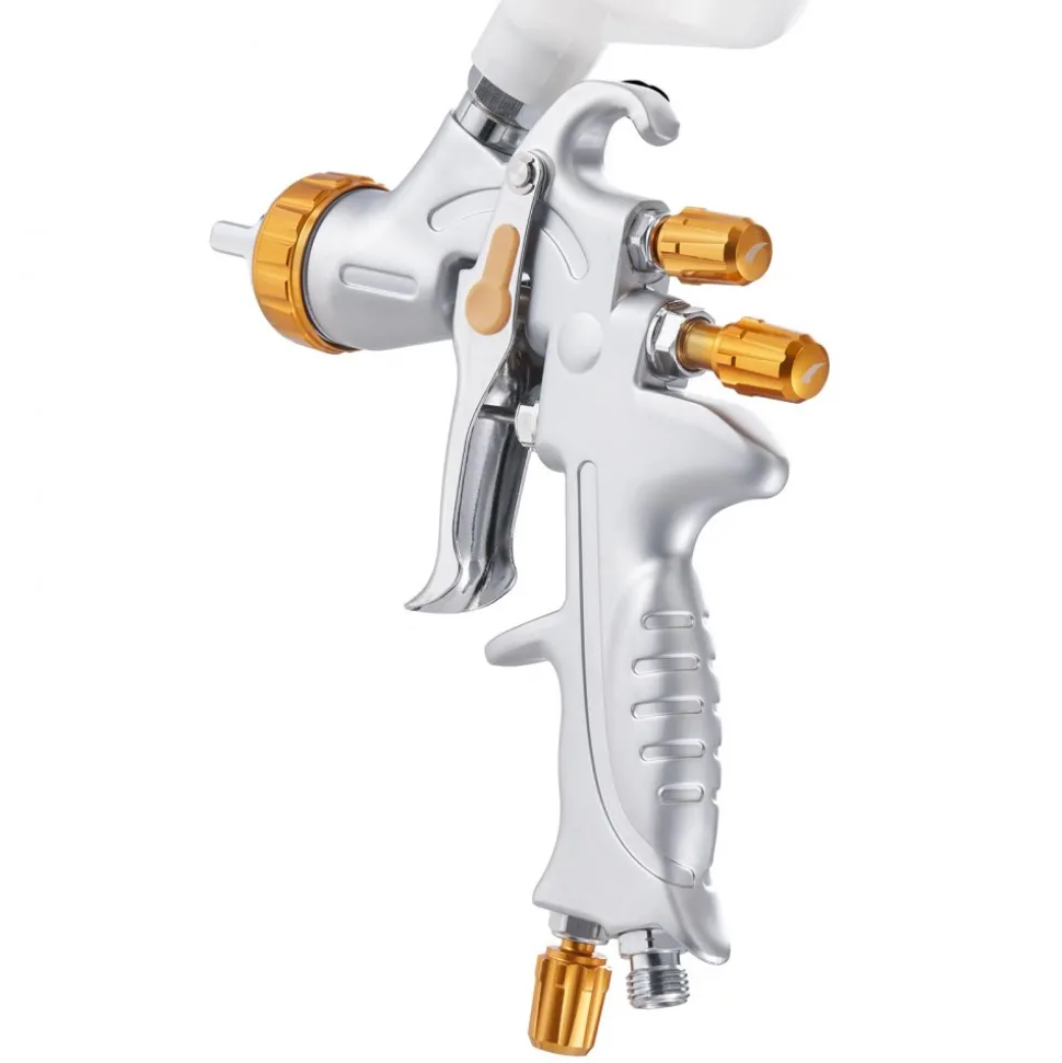 VEVOR HVLP Air Spray Gun, Gravity Feed Paint Sprayer Gun with 3 Nozzles (1.3/1.4/1.7mm), 600ml Capacity Auto Paint Sprayer with Air Regulator for Automotive Primers, Clear Coats & Topcoats